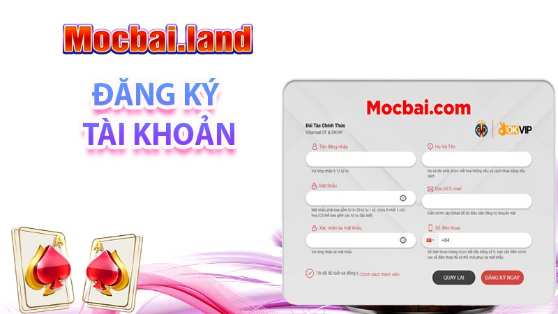Cách đăng ký tài khoản tại mocbai casino